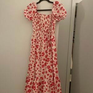 Francesca’s Floral Puff Sleeve Maxi Dress